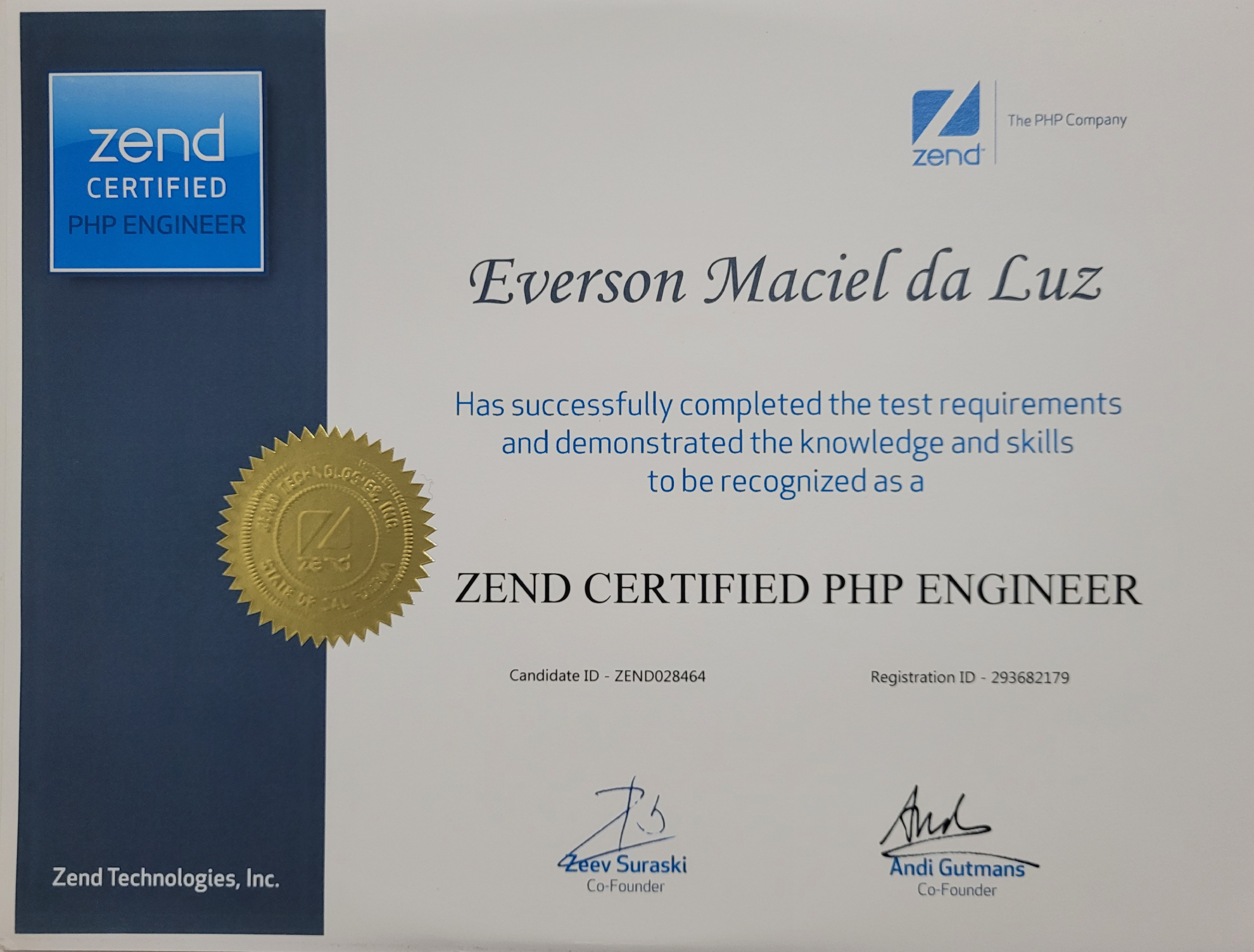 Certificado ZCE