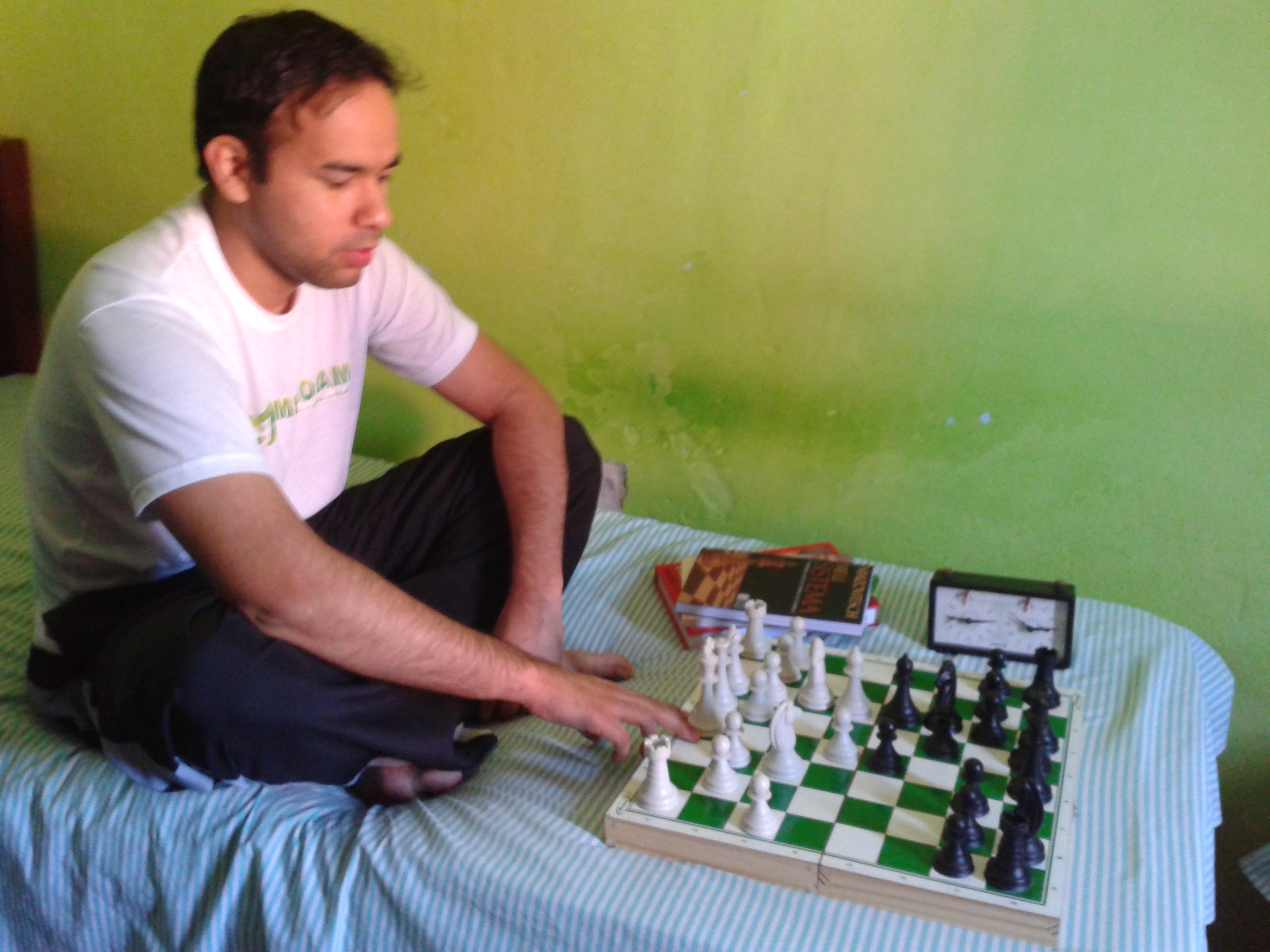 Estudando xadrez em casa